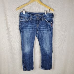 ♤ Silver Jeans Lowrise Mackenzie Capri Jeans Size 29 Y2K